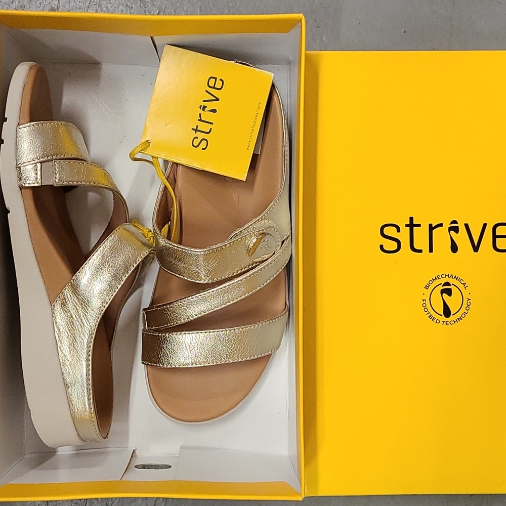 Nitb strive adjustable slide sandal metallic leather comfort walking shoes Azore